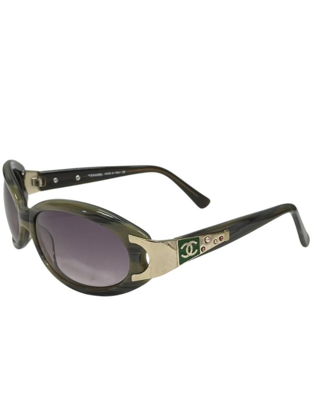 Chanel Sunglasses CC Logo Acetate Green Eyewear